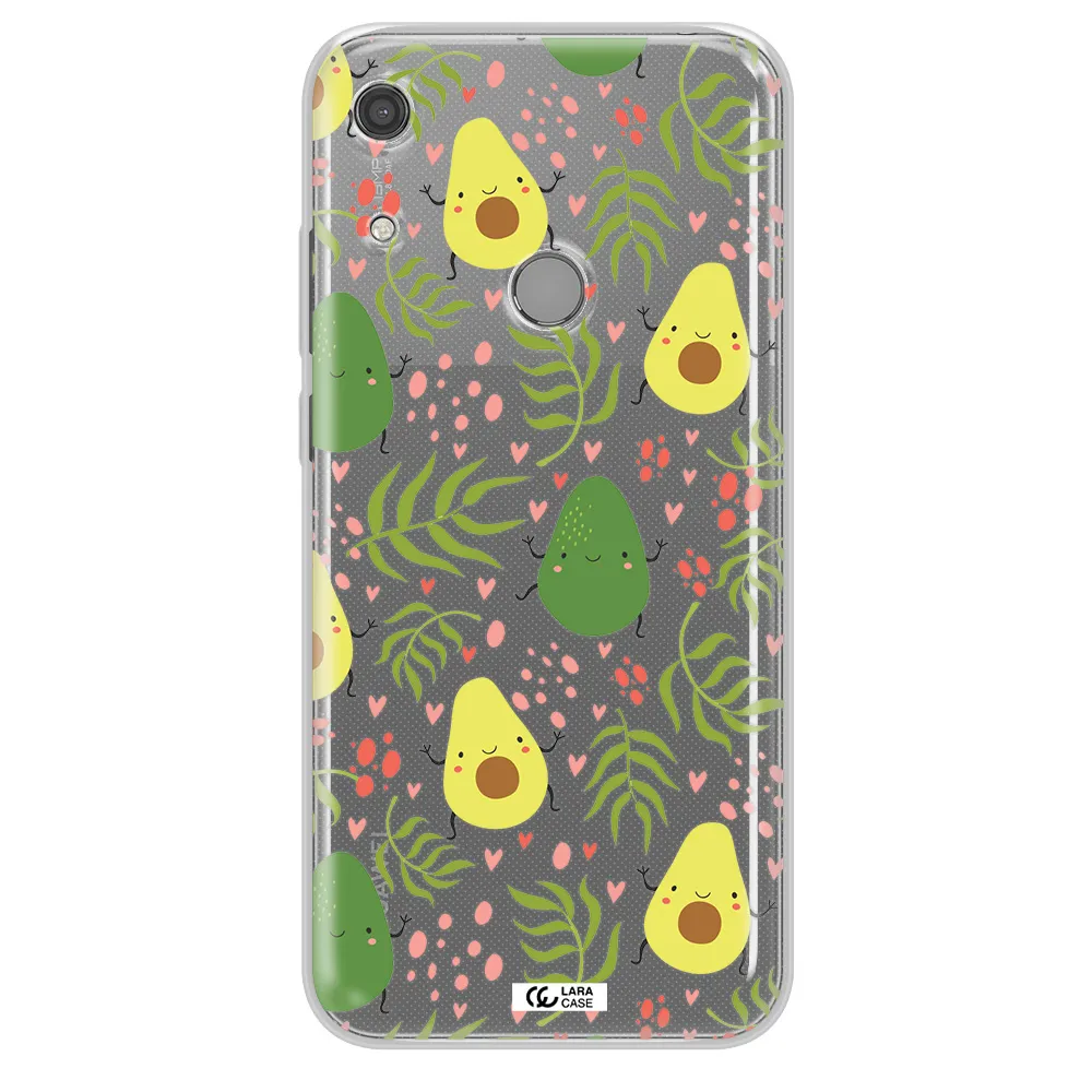 a pattern of avocado and leaves Huawei Y6S Clear TPU Case