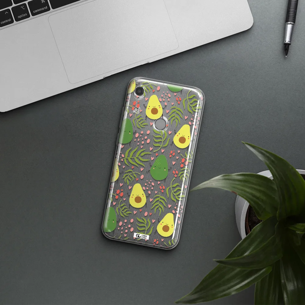 a pattern of avocado and leaves Huawei Y6S Clear TPU Case