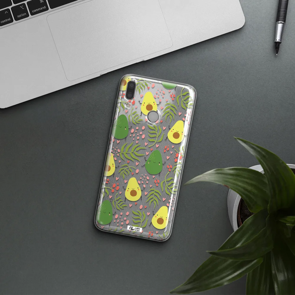 a pattern of avocado and leaves Huawei Y9 2019 Clear TPU Case