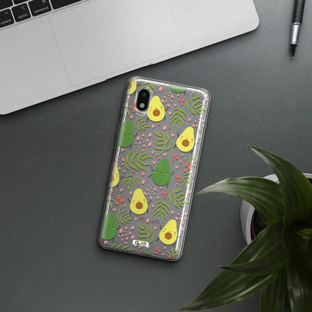 A Pattern Of Avocado And Leaves Samsung A01 Core Clear Tpu Case