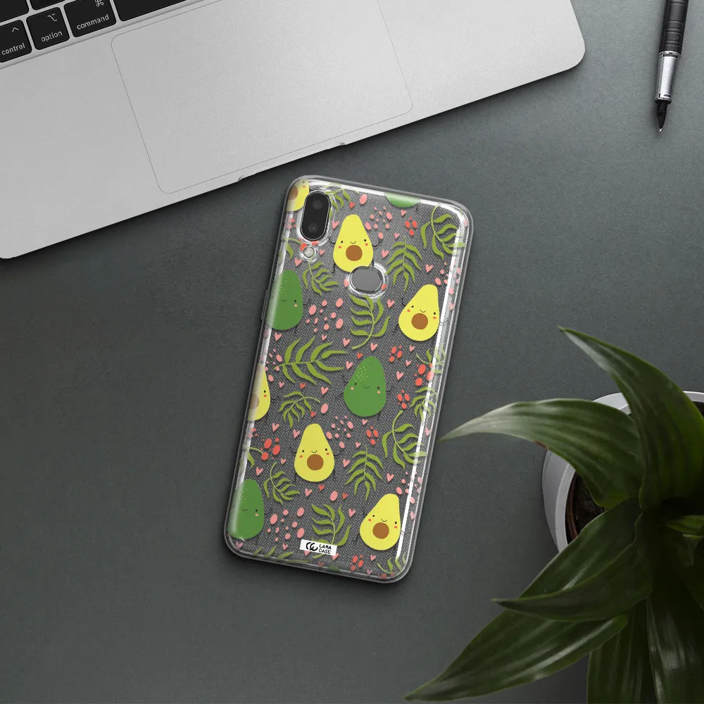 a pattern of avocado and leaves Samsung A10S Clear TPU Case