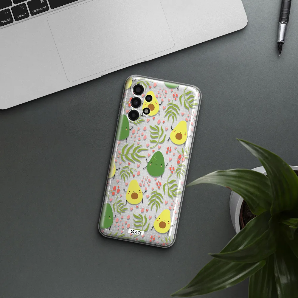 a pattern of avocado and leaves Samsung A13 4g Clear TPU Case