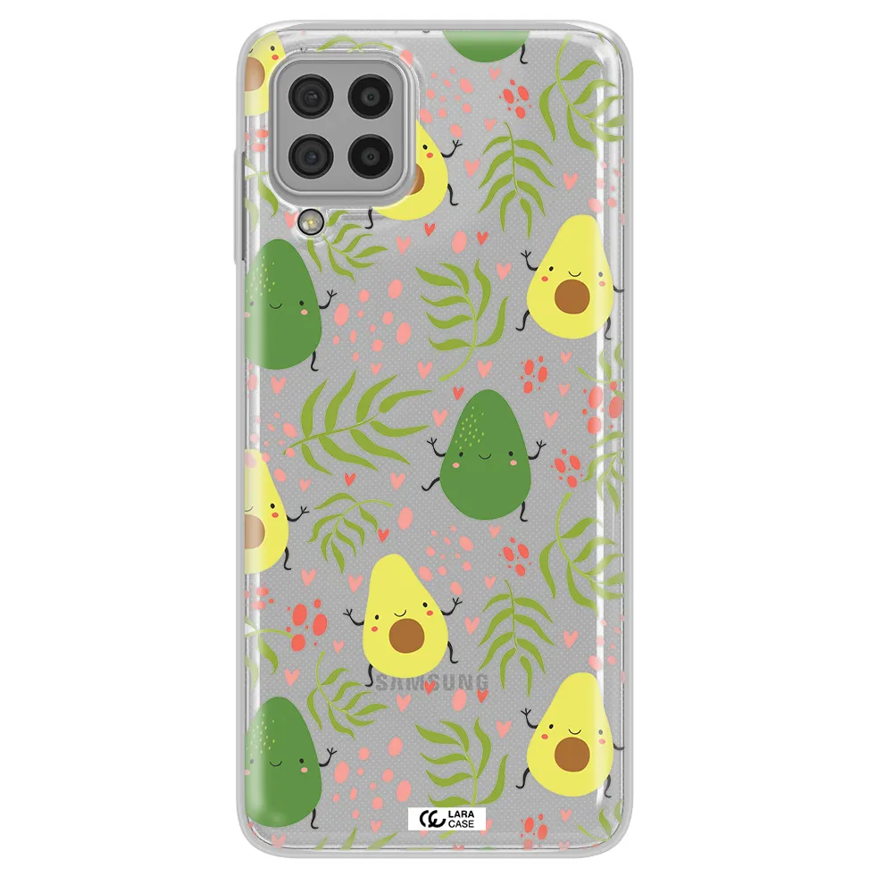 a pattern of avocado and leaves Samsung A22 4g Clear TPU Case