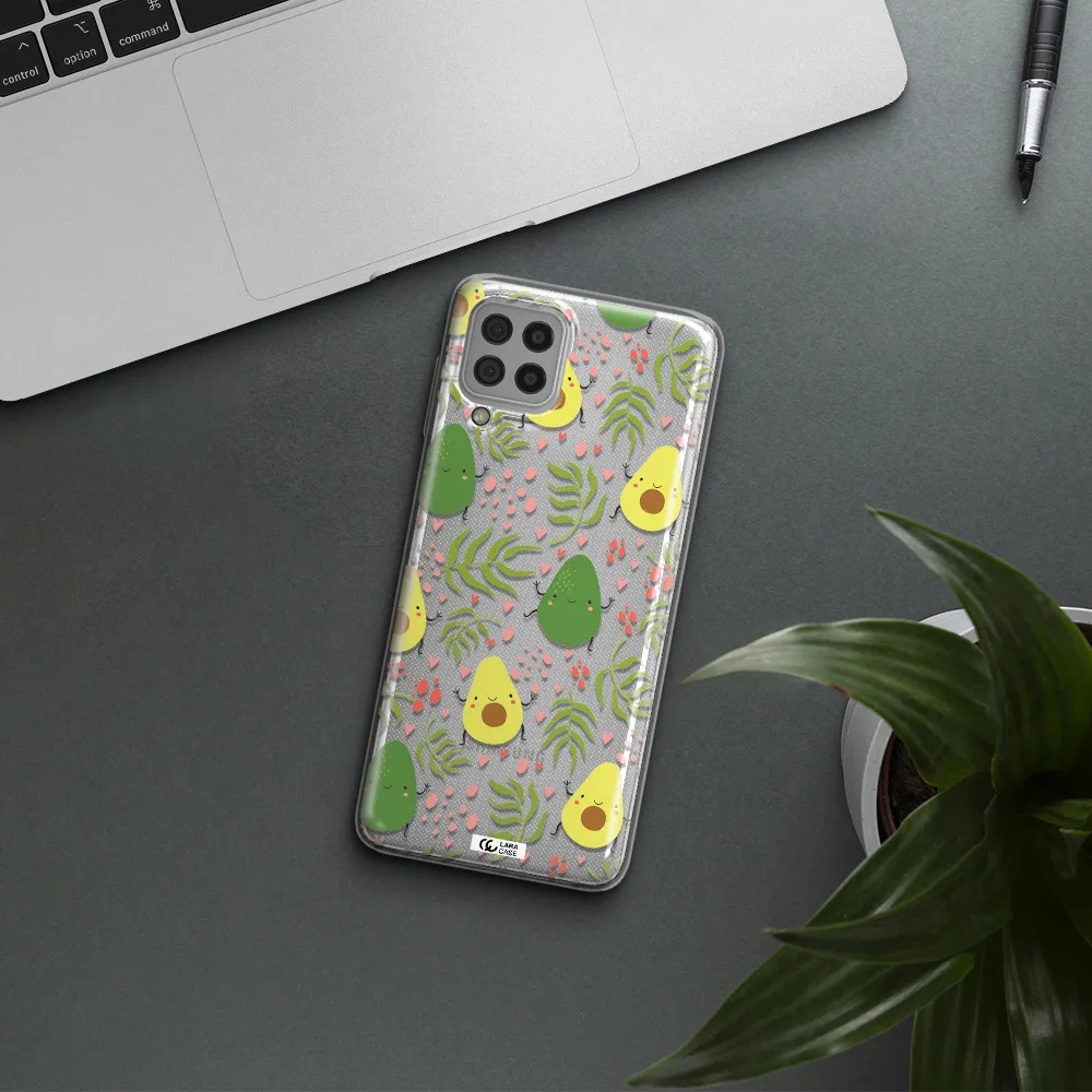 a pattern of avocado and leaves Samsung A22 4g Clear TPU Case