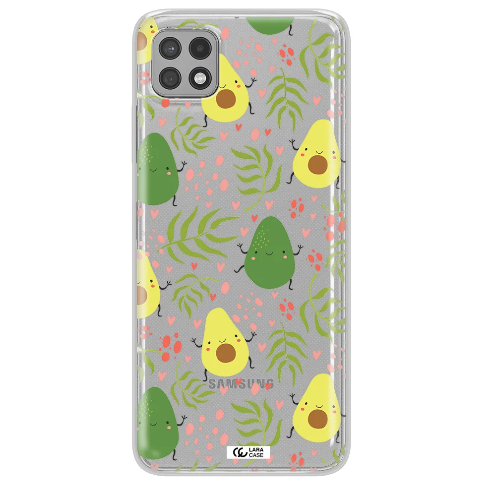 a pattern of avocado and leaves Samsung A22 5g Clear TPU Case