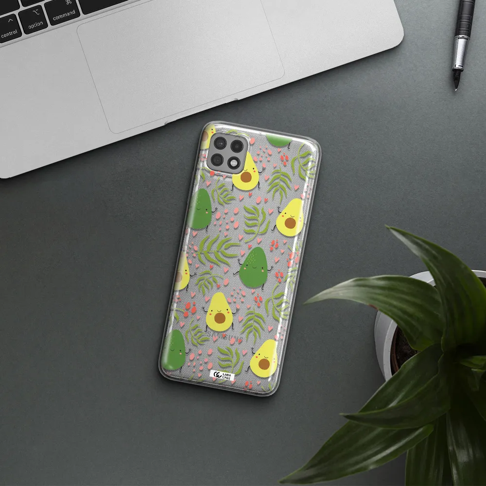 a pattern of avocado and leaves Samsung A22 5g Clear TPU Case