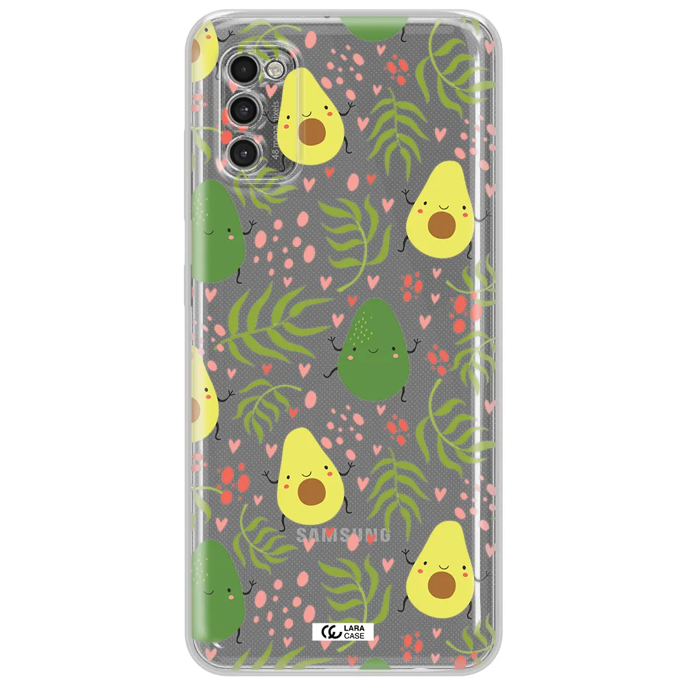 A Pattern Of Avocado And Leaves Samsung A41 Clear Tpu Case