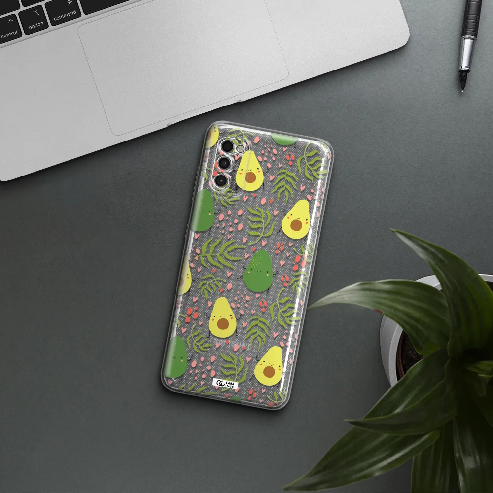 A Pattern Of Avocado And Leaves Samsung A41 Clear Tpu Case
