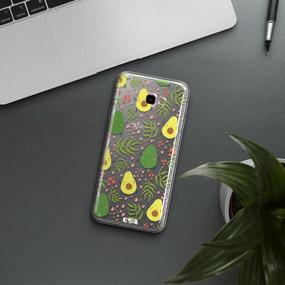 a pattern of avocado and leaves Samsung J4 Plus Clear TPU Case