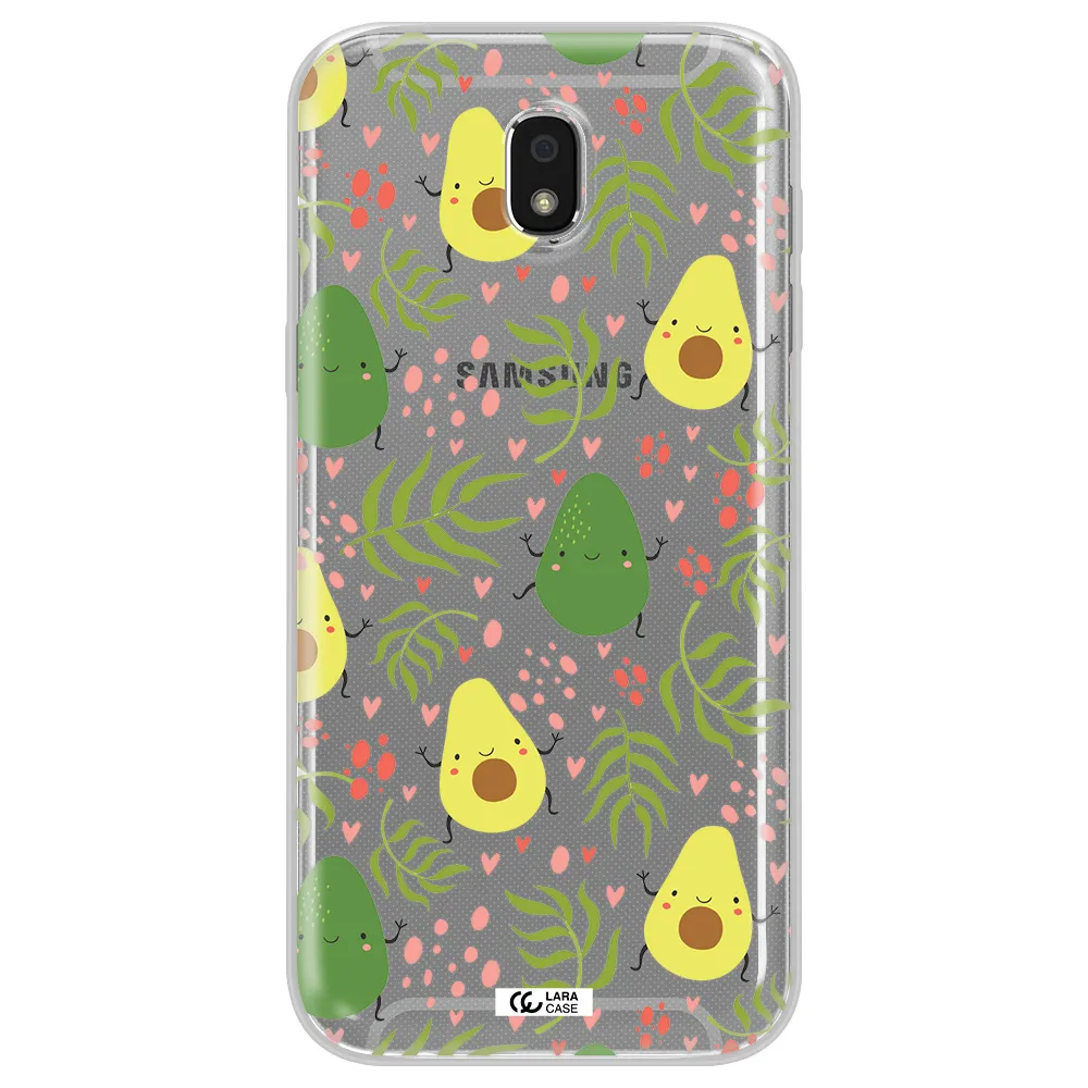 a pattern of avocado and leaves Samsung J5 2017 Clear TPU Case