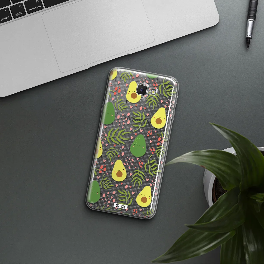 a pattern of avocado and leaves Samsung J5 Prime Clear TPU Case