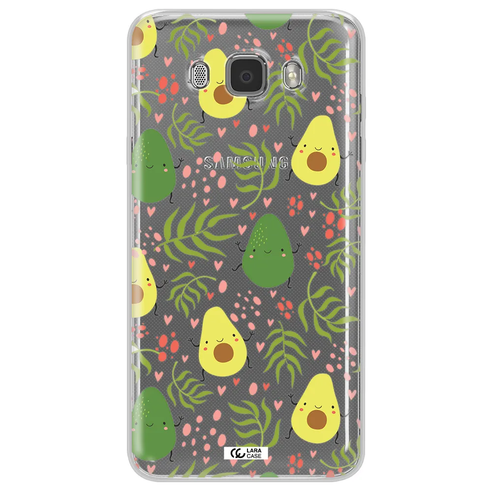 a pattern of avocado and leaves Samsung J7 2016 Clear TPU Case