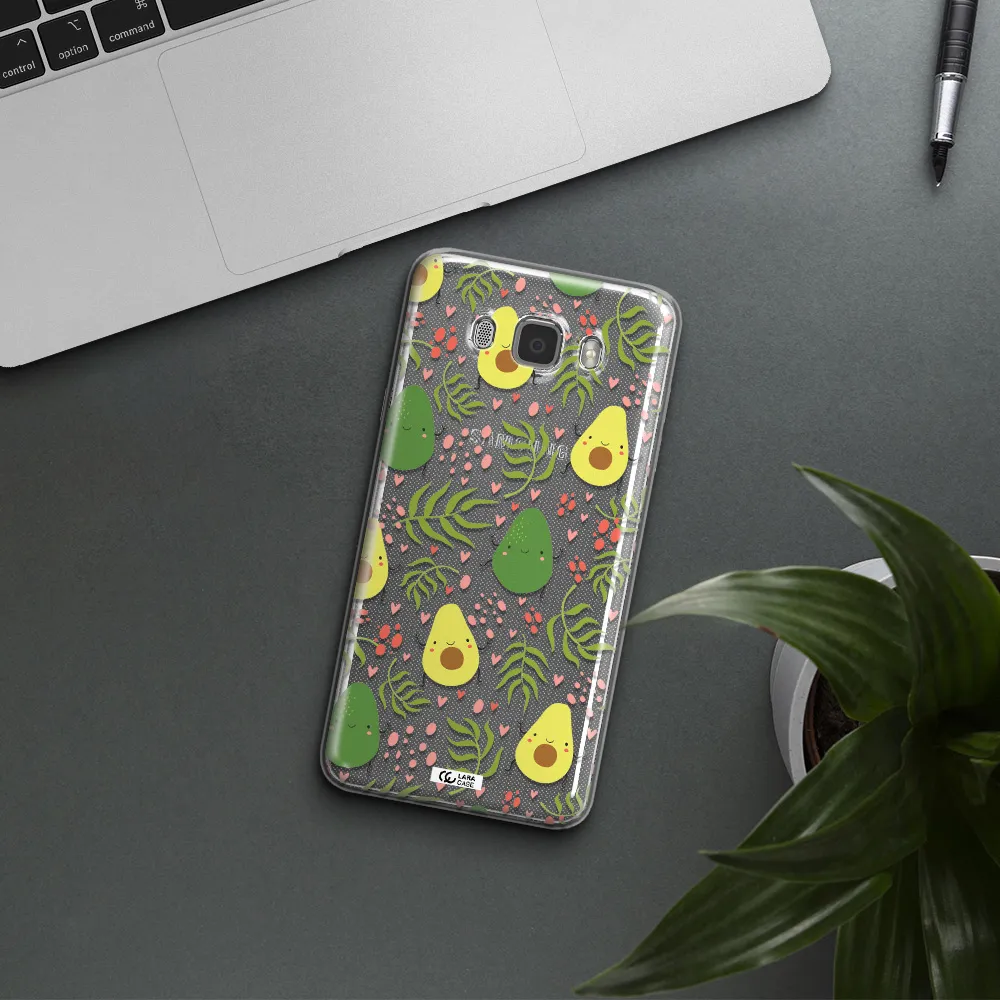 a pattern of avocado and leaves Samsung J7 2016 Clear TPU Case