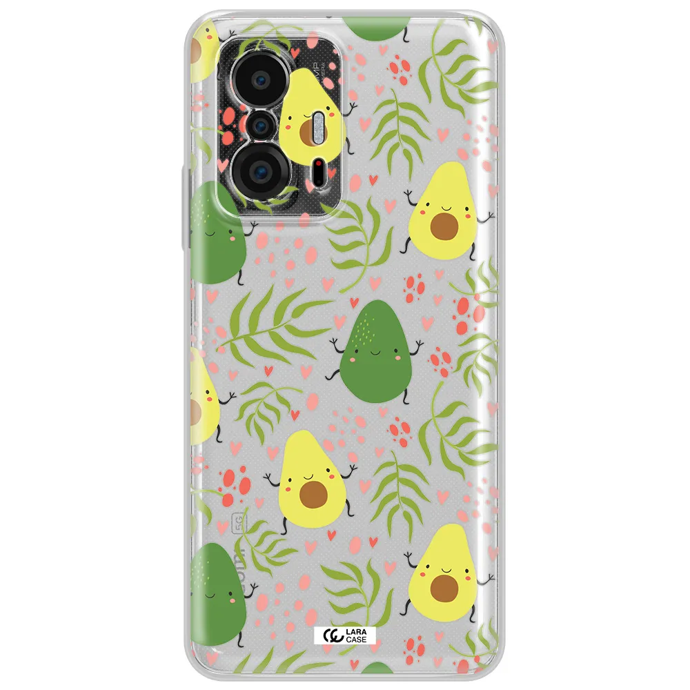 A Pattern Of Avocado And Leaves Xiaomi 11T Clear Tpu Case