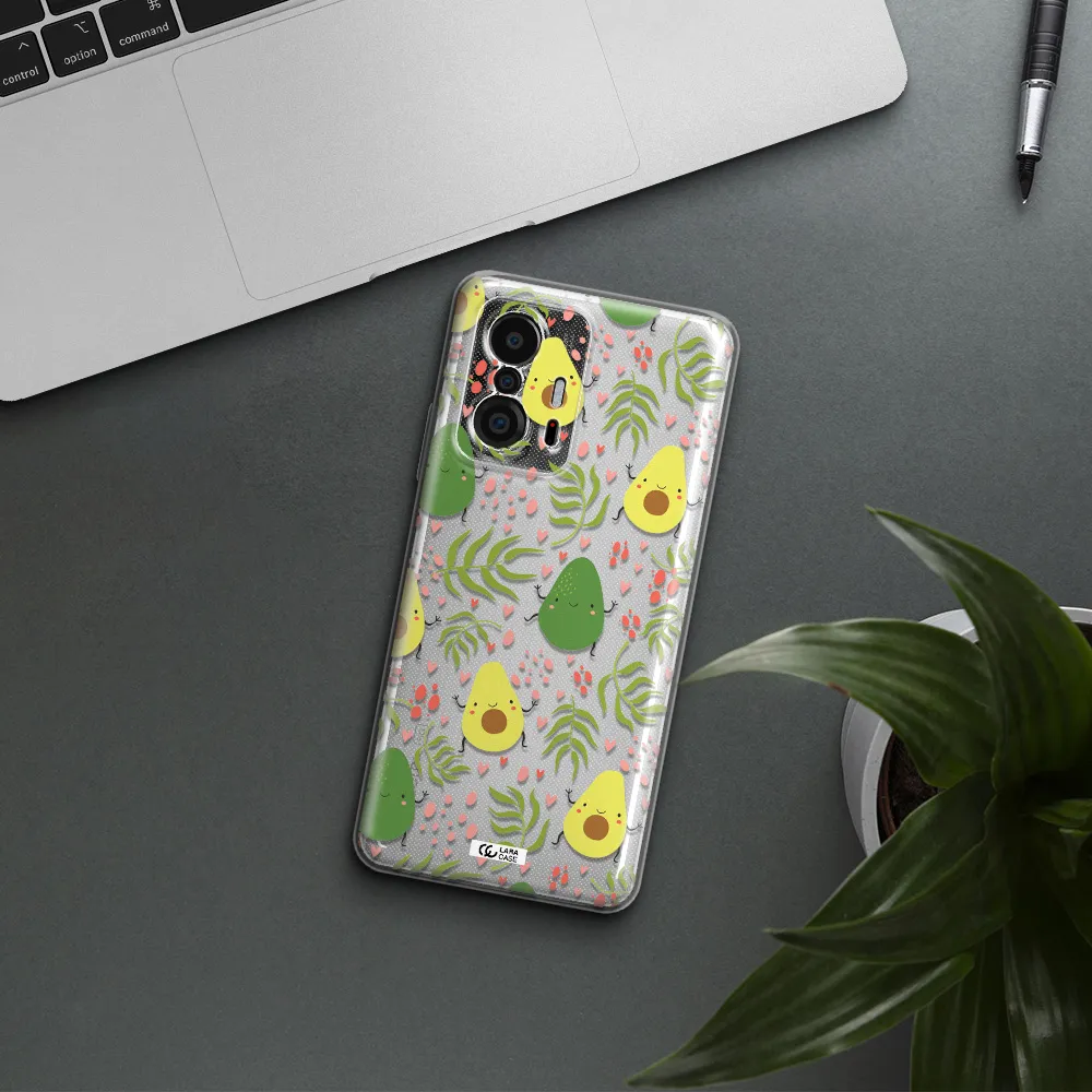 A Pattern Of Avocado And Leaves Xiaomi 11T Clear Tpu Case
