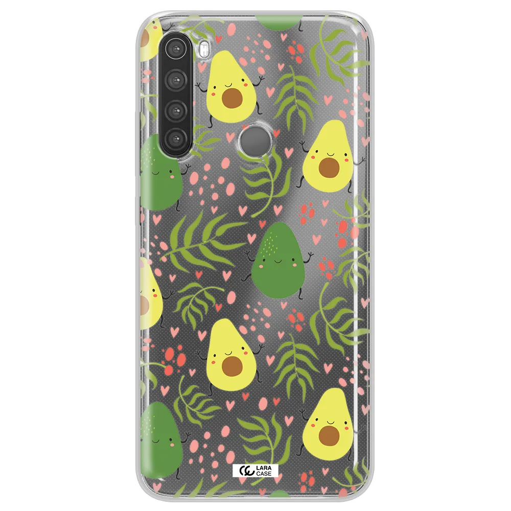 a pattern of avocado and leaves Xiaomi Note 8 Clear TPU Case