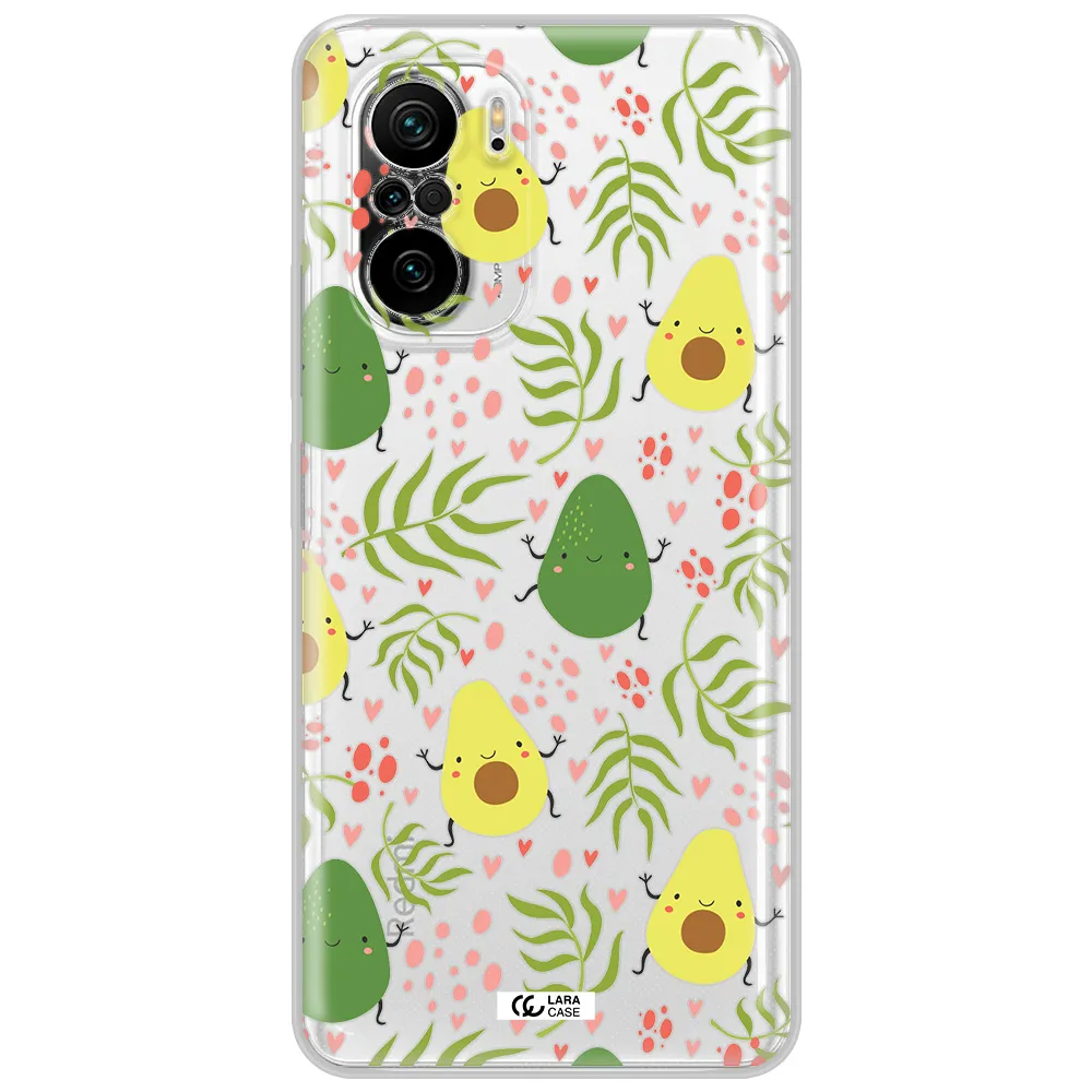 A Pattern Of Avocado And Leaves Xiaomi Poco F3 Clear Tpu Case