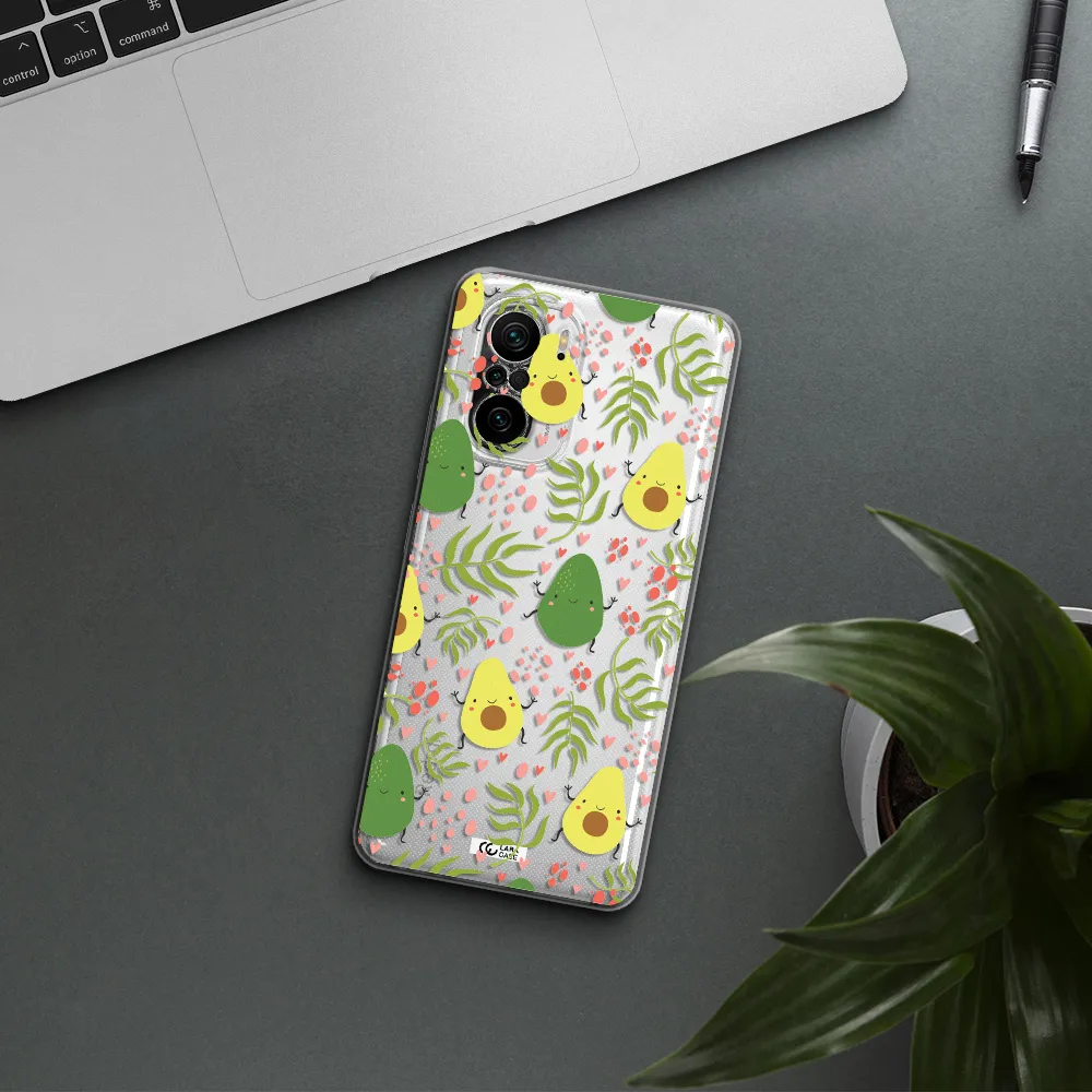 A Pattern Of Avocado And Leaves Xiaomi Poco F3 Clear Tpu Case