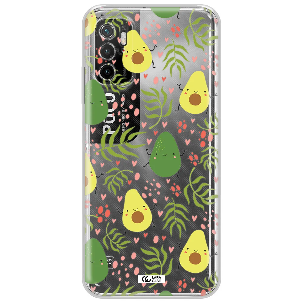 A Pattern Of Avocado And Leaves Xiaomi Poco M3 Pro Clear Tpu Case