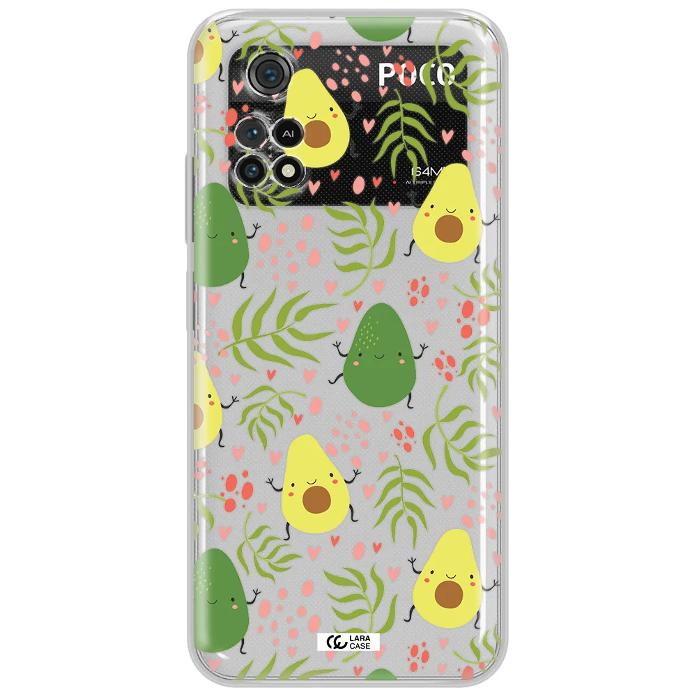 A Pattern Of Avocado And Leaves Xiaomi Poco M4 Pro 4G Clear Tpu Case