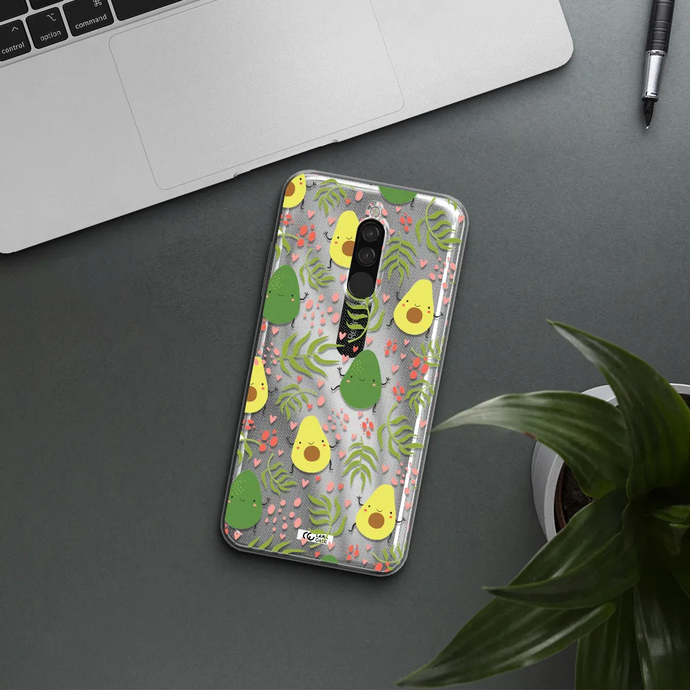 A Pattern Of Avocado And Leaves Xiaomi Redmi 8 Clear Tpu Case