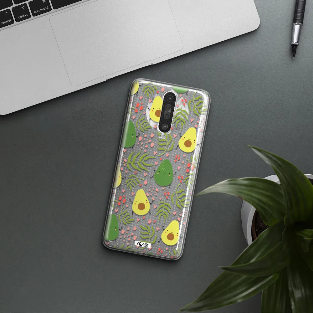 a pattern of avocado and leaves Xiaomi Redmi K30 Clear TPU Case