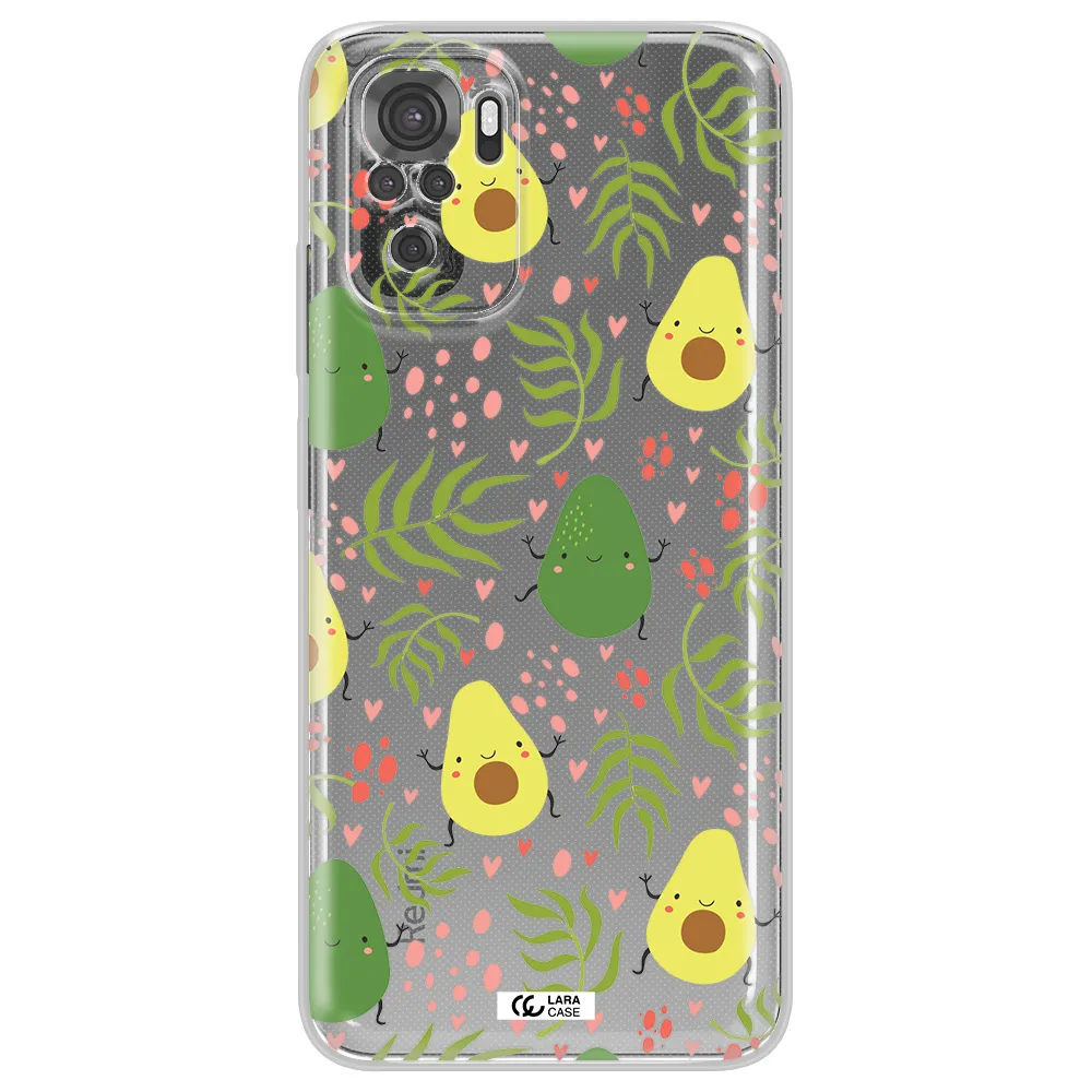 A Pattern Of Avocado And Leaves Xiaomi Redmi Note 10S Clear Tpu Case