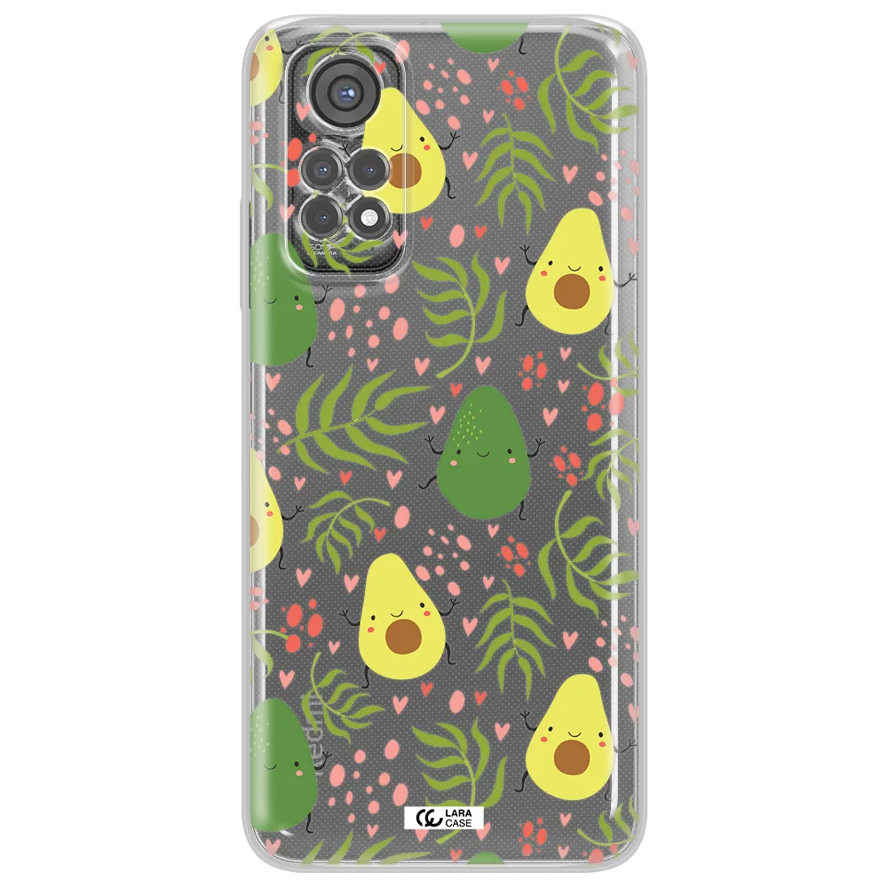 A Pattern Of Avocado And Leaves Xiaomi Redmi Note 11S Clear Tpu Case