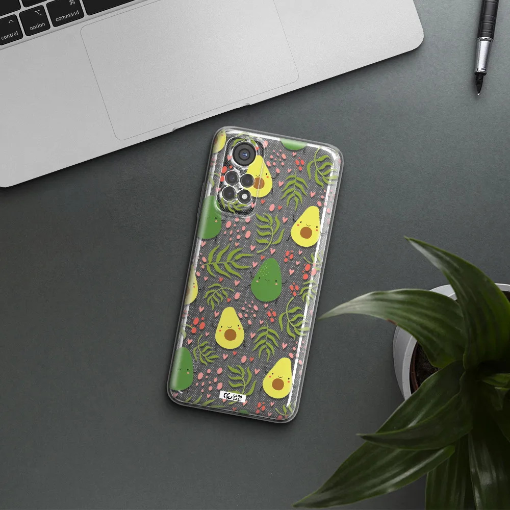 A Pattern Of Avocado And Leaves Xiaomi Redmi Note 11S Clear Tpu Case
