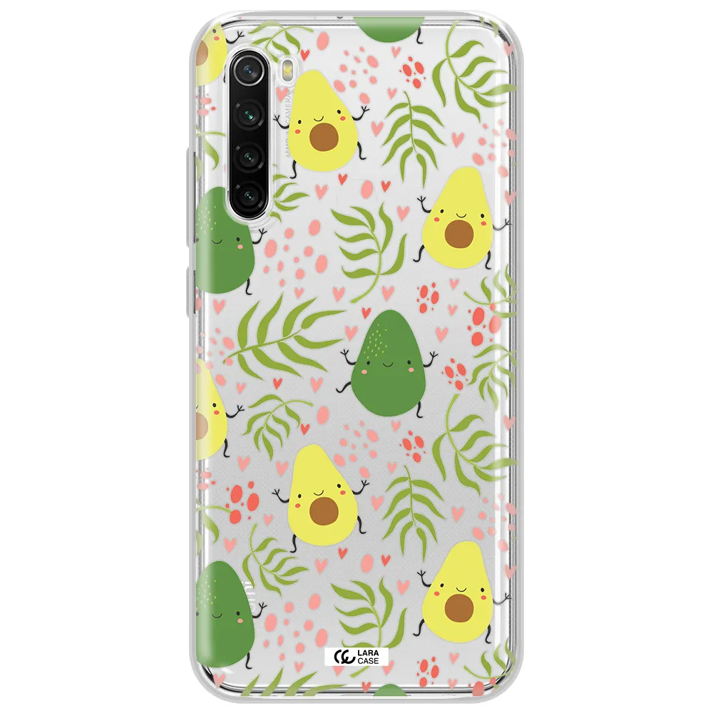 A Pattern Of Avocado And Leaves Xiaomi Redmi Note 8T Clear Tpu Case
