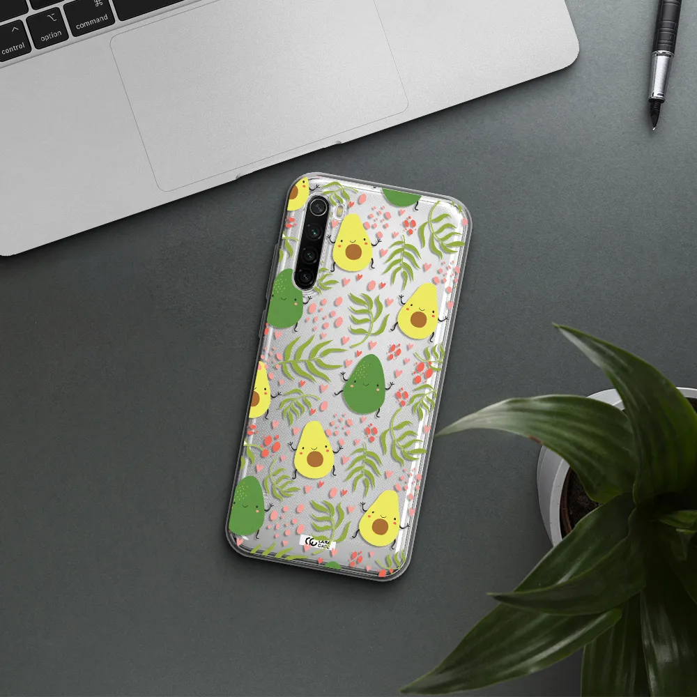 A Pattern Of Avocado And Leaves Xiaomi Redmi Note 8T Clear Tpu Case