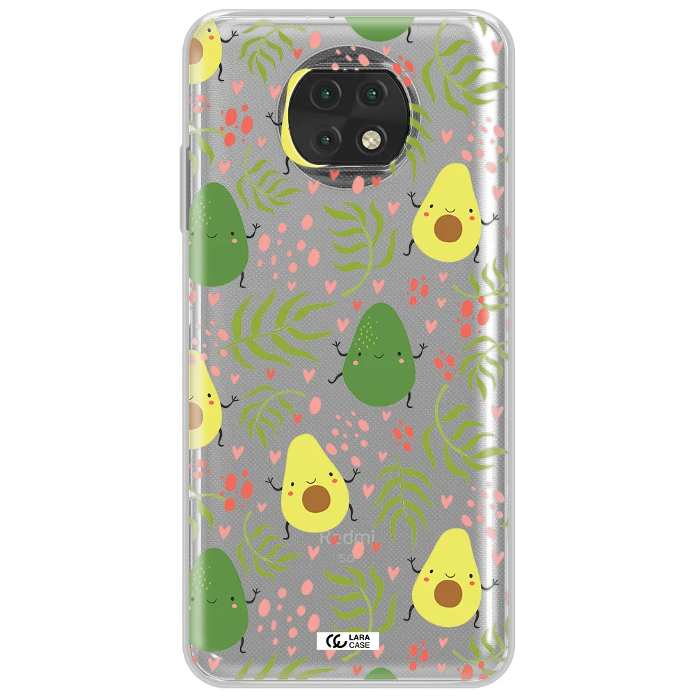 A Pattern Of Avocado And Leaves Xiaomi Redmi Note 9T Clear Tpu Case