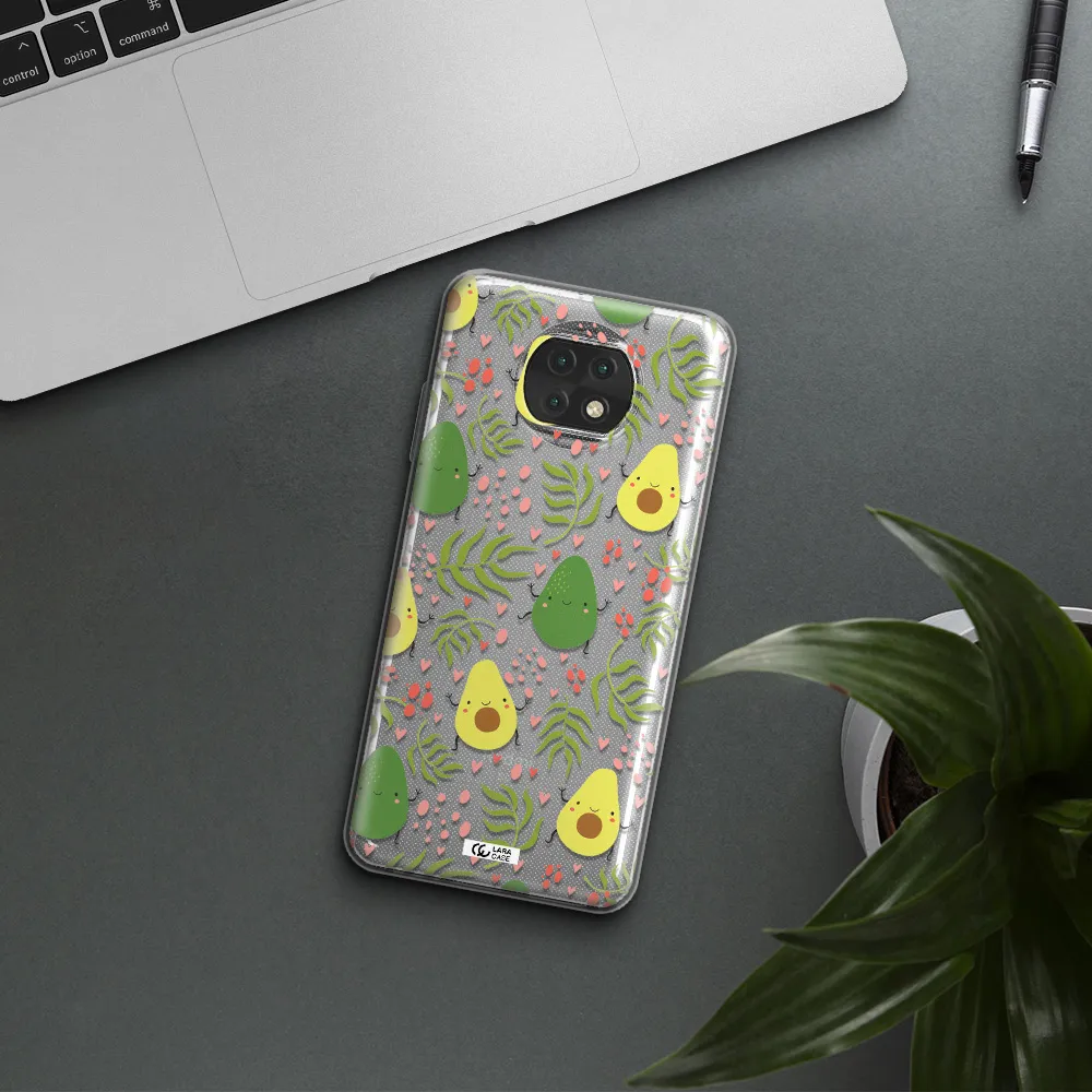 A Pattern Of Avocado And Leaves Xiaomi Redmi Note 9T Clear Tpu Case