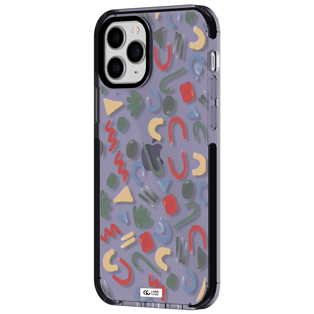 a pattern of colorful shapes Apple iPhone 11 pro max impact Lilac Case
