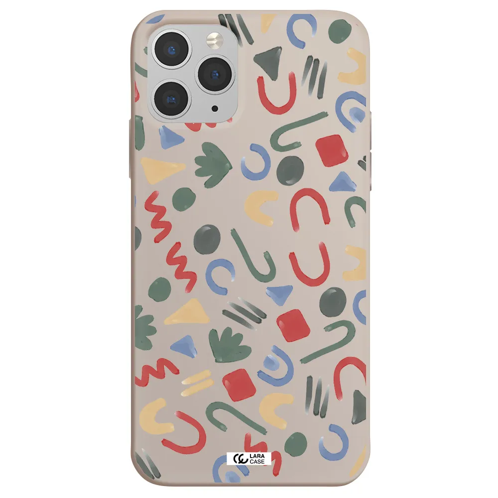 a pattern of colorful shapes Apple iPhone 11 pro Silicone Stone Case