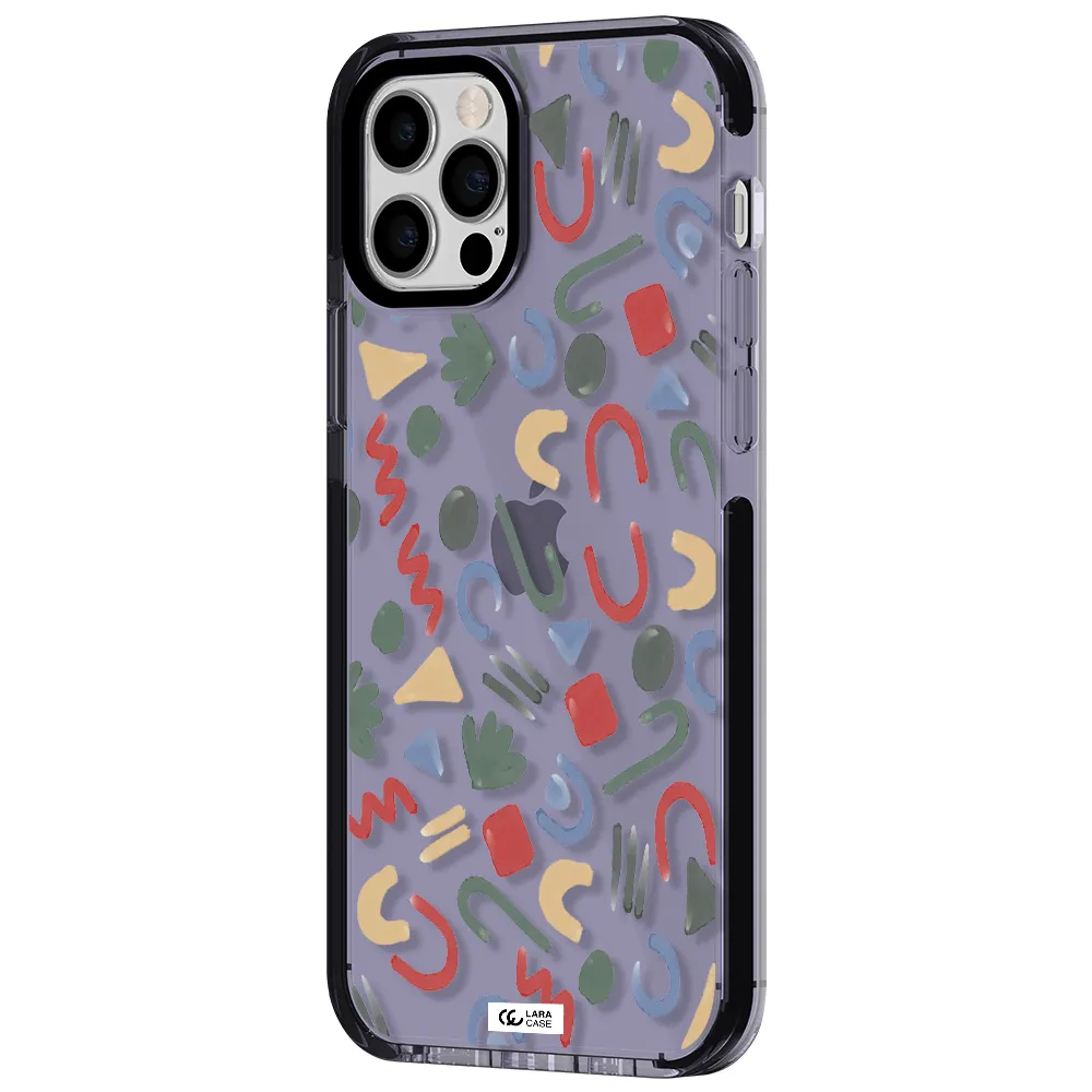 a pattern of colorful shapes Apple iPhone 12 pro impact Lilac Case