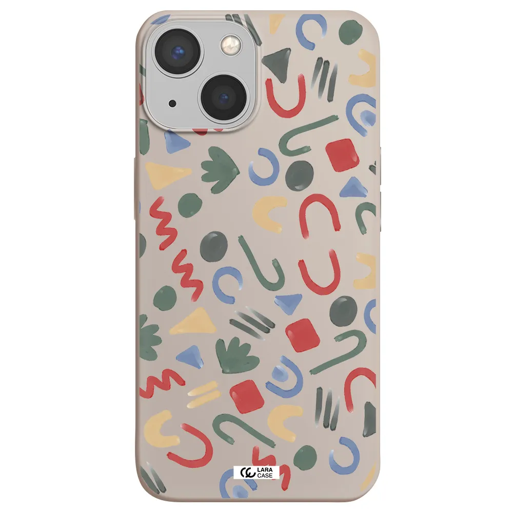 a pattern of colorful shapes Apple iPhone 13 Silicone Stone Case