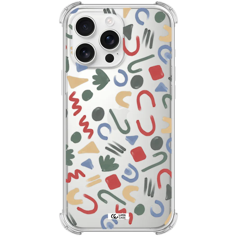 A Pattern Of Colorful Shapes Apple Iphone 16 Pro Max Clear Pc Case