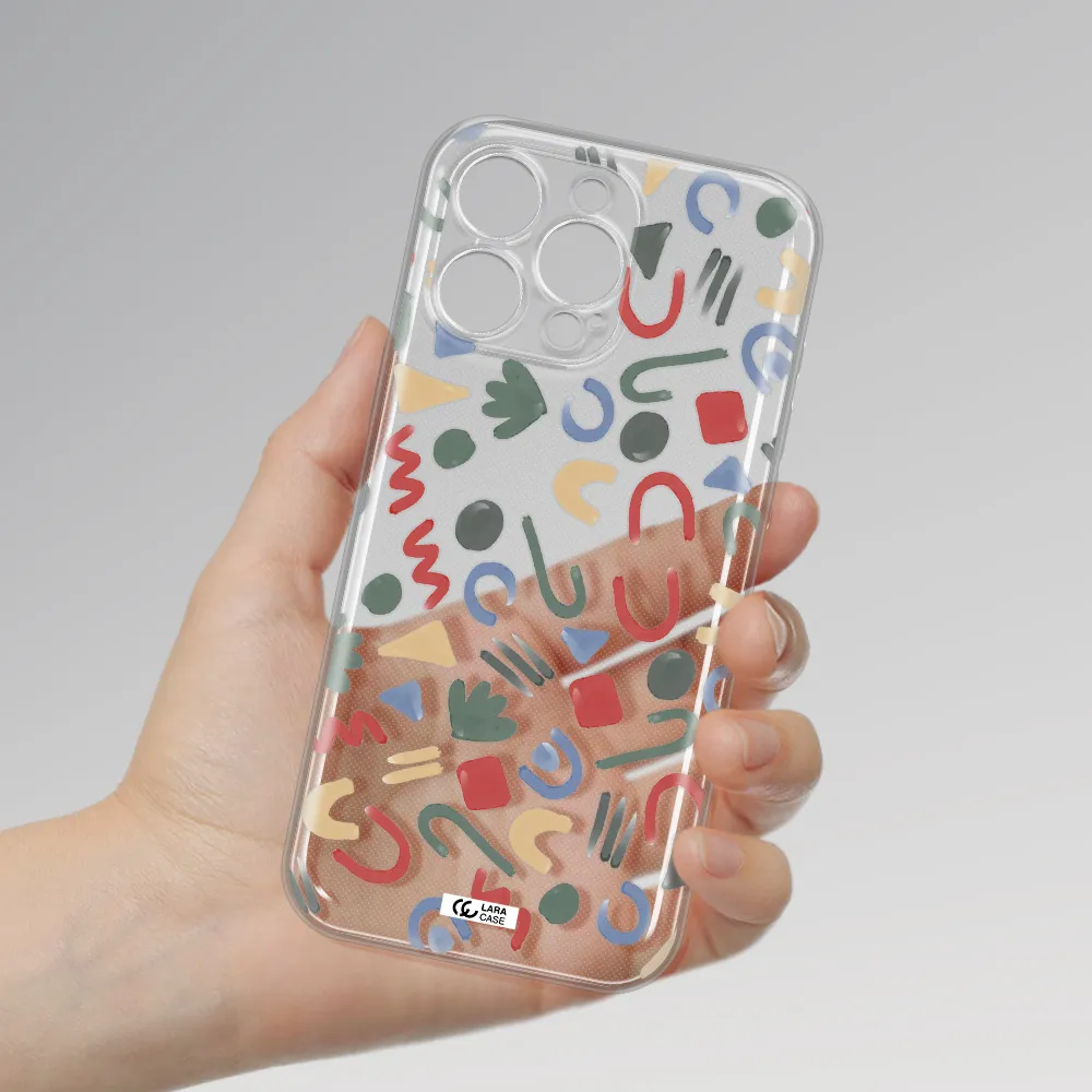 A Pattern Of Colorful Shapes Apple Iphone 16 Pro Max Clear Tpu Case