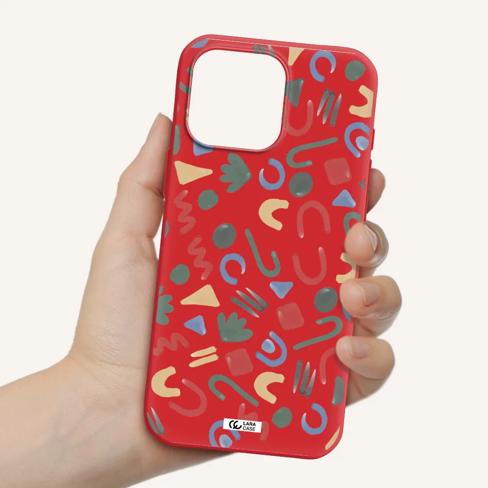 A Pattern Of Colorful Shapes Apple Iphone 16 Pro Max Silicone Stone Case