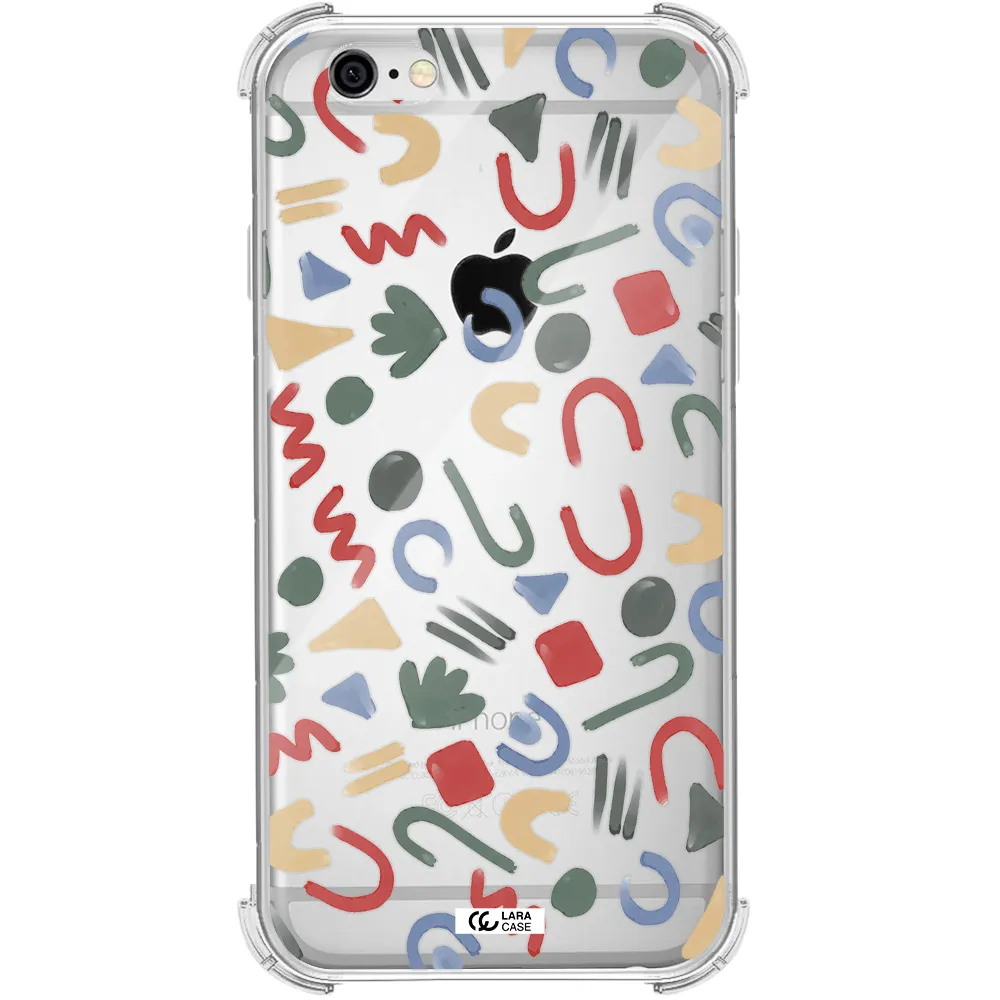 a pattern of colorful shapes Apple iPhone 6 Clear PC Case