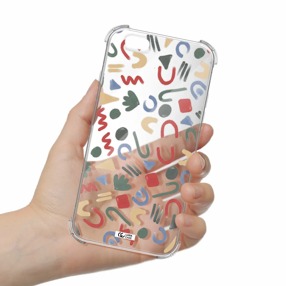 a pattern of colorful shapes Apple iPhone 6 Clear PC Case