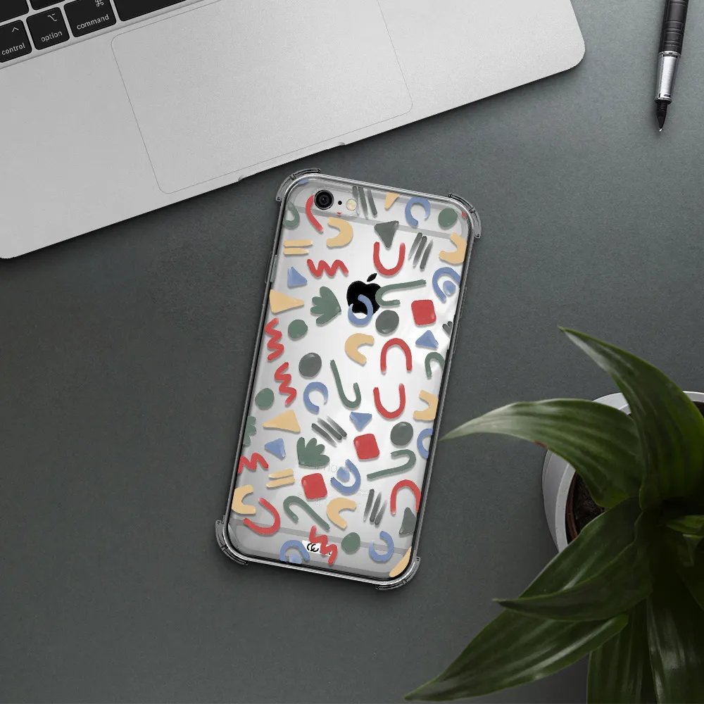 a pattern of colorful shapes Apple iPhone 6 Clear PC Case