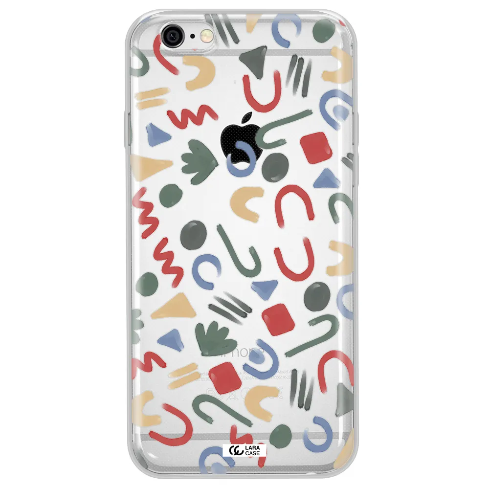 a pattern of colorful shapes Apple iPhone 6 Clear TPU Case