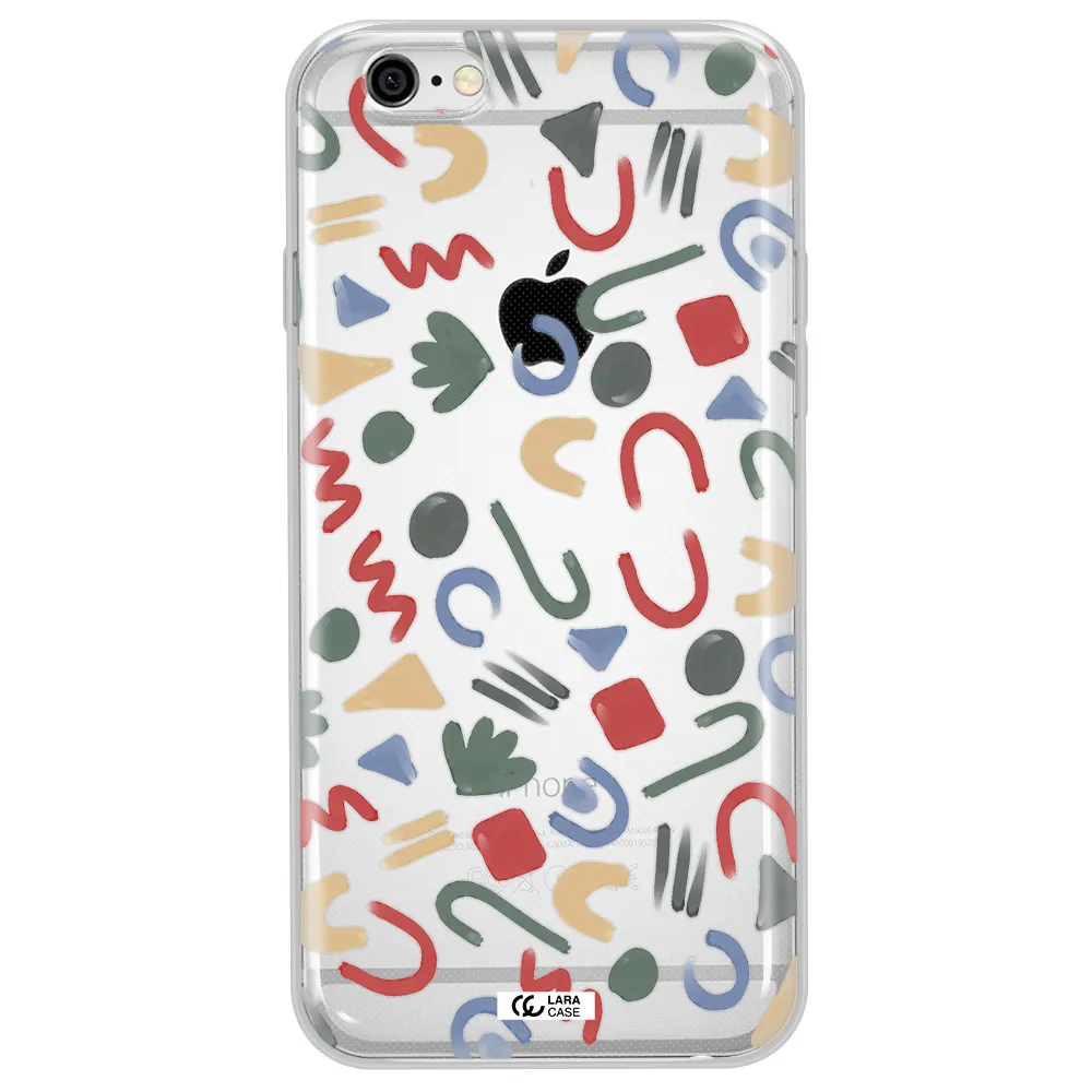 a pattern of colorful shapes Apple iPhone 6 plus Clear TPU Case