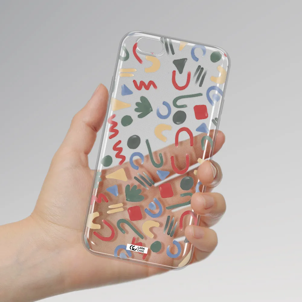a pattern of colorful shapes Apple iPhone 6 plus Clear TPU Case