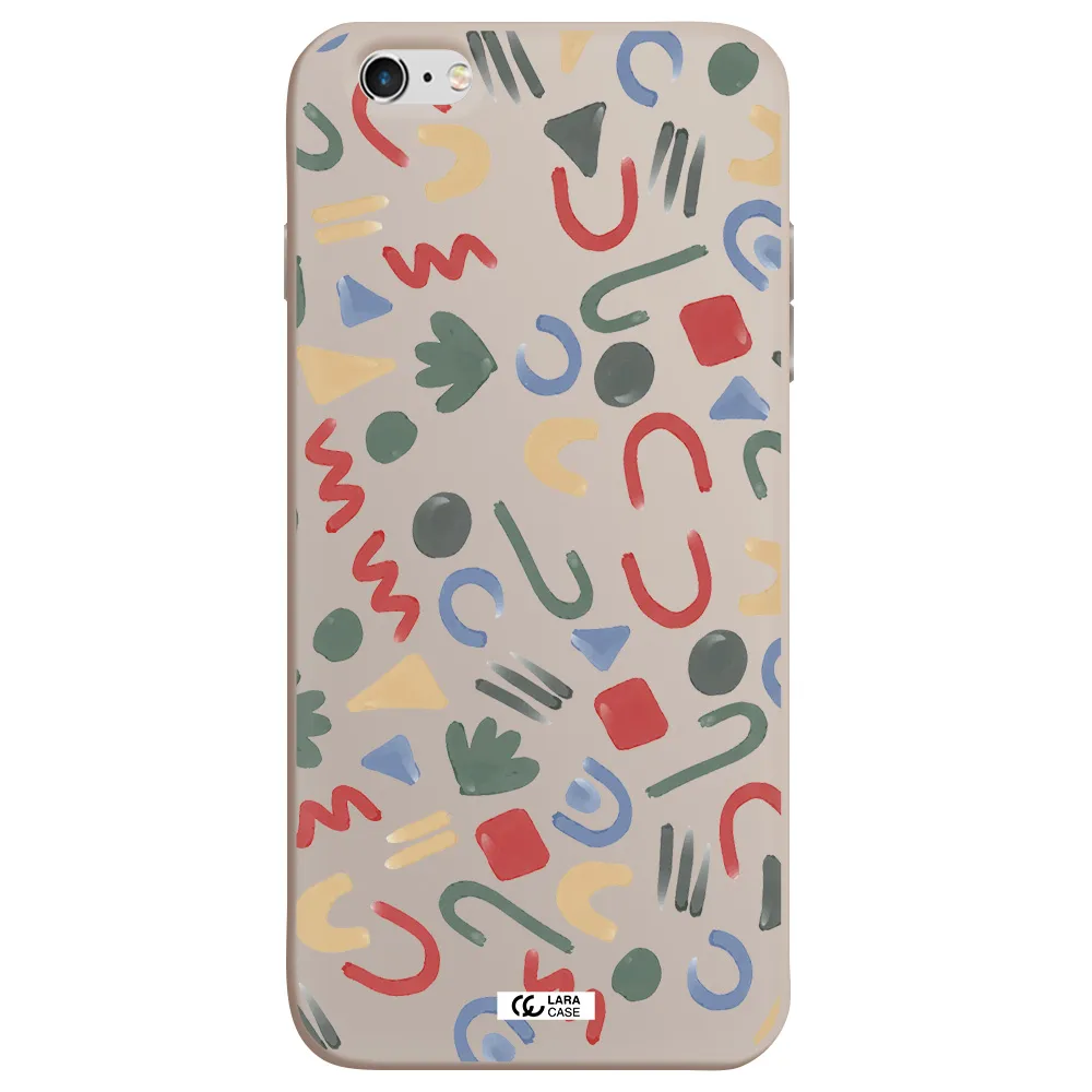 a pattern of colorful shapes Apple iPhone 6 plus Silicone Stone Case