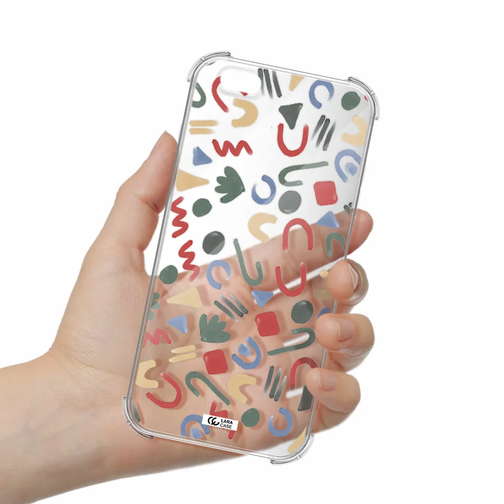 a pattern of colorful shapes Apple iPhone 6 s plus Clear PC Case