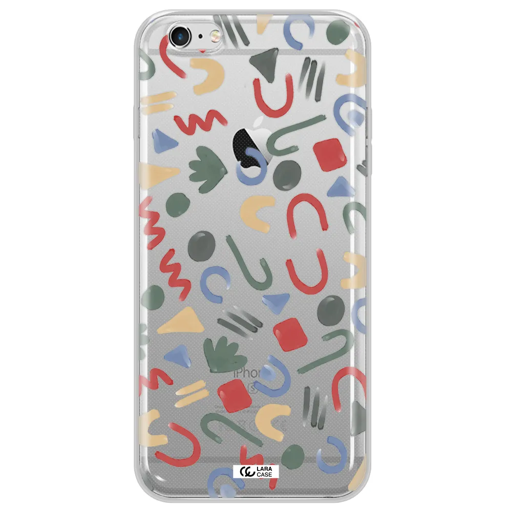 a pattern of colorful shapes Apple iPhone 6 s plus Clear TPU Case
