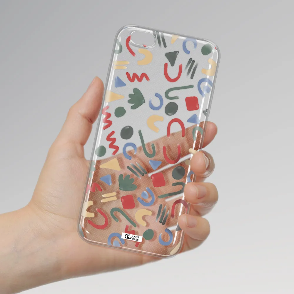 a pattern of colorful shapes Apple iPhone 6 s plus Clear TPU Case